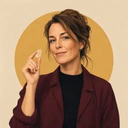 Geïllustreerd portret van Siliconen Suus met een transparant materiaalstaal